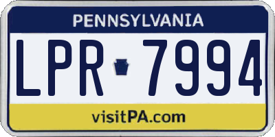 PA license plate LPR7994
