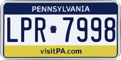 PA license plate LPR7998