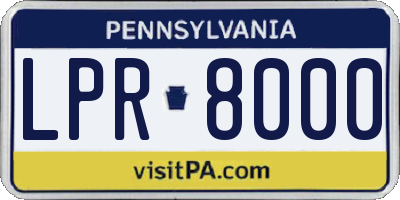 PA license plate LPR8000