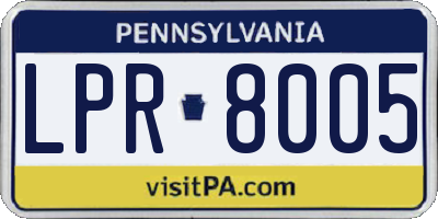 PA license plate LPR8005