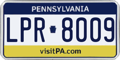PA license plate LPR8009