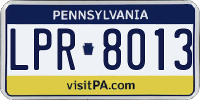 PA license plate LPR8013