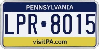 PA license plate LPR8015