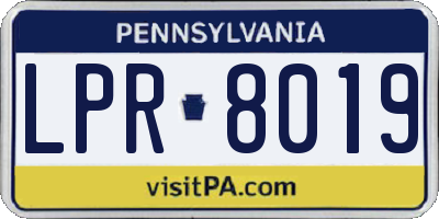 PA license plate LPR8019