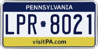 PA license plate LPR8021