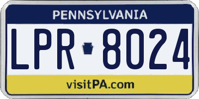 PA license plate LPR8024
