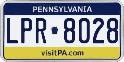 PA license plate LPR8028
