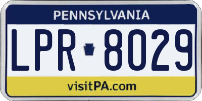 PA license plate LPR8029