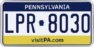 PA license plate LPR8030