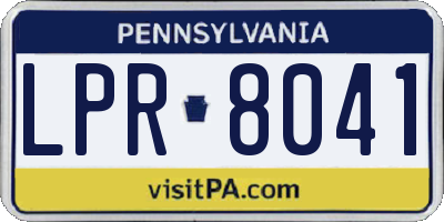 PA license plate LPR8041