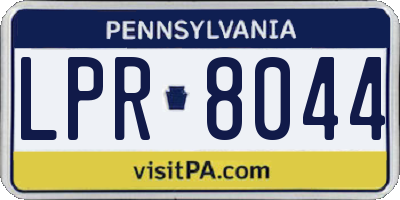 PA license plate LPR8044