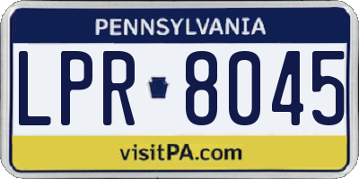 PA license plate LPR8045