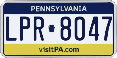 PA license plate LPR8047
