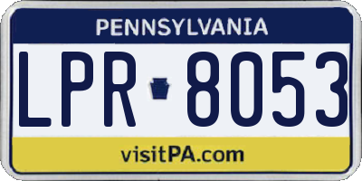 PA license plate LPR8053