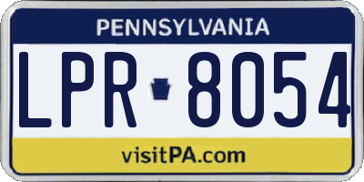 PA license plate LPR8054