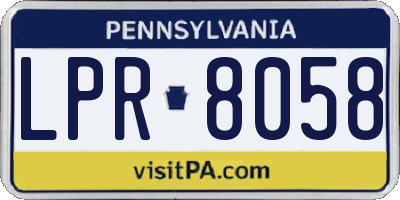 PA license plate LPR8058
