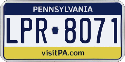 PA license plate LPR8071