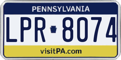 PA license plate LPR8074