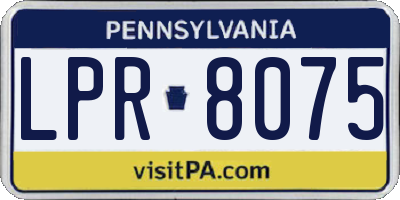 PA license plate LPR8075