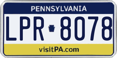 PA license plate LPR8078