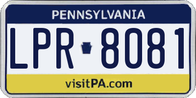 PA license plate LPR8081