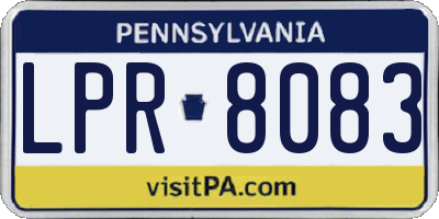 PA license plate LPR8083
