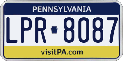 PA license plate LPR8087