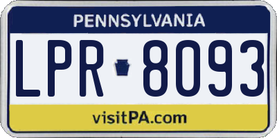 PA license plate LPR8093