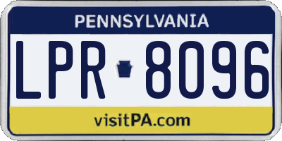 PA license plate LPR8096