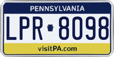 PA license plate LPR8098