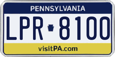 PA license plate LPR8100