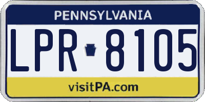 PA license plate LPR8105