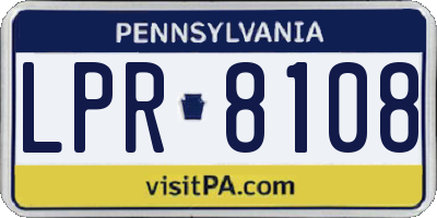 PA license plate LPR8108