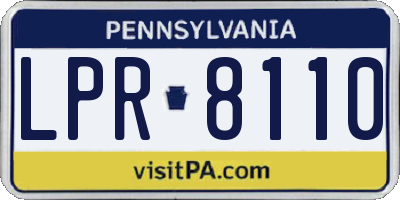 PA license plate LPR8110