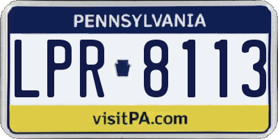 PA license plate LPR8113