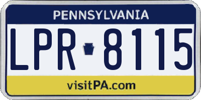 PA license plate LPR8115
