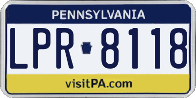 PA license plate LPR8118