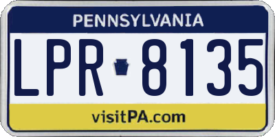 PA license plate LPR8135