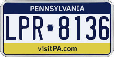 PA license plate LPR8136