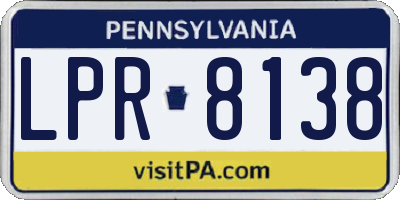 PA license plate LPR8138