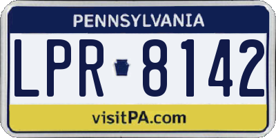 PA license plate LPR8142