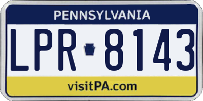 PA license plate LPR8143