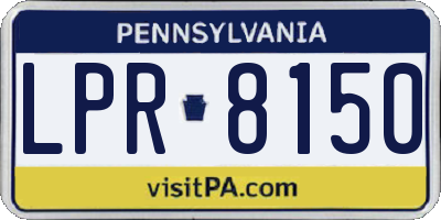 PA license plate LPR8150