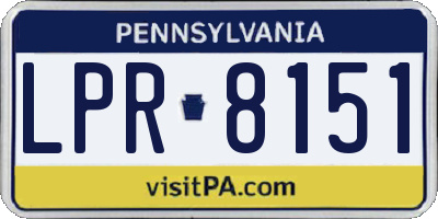 PA license plate LPR8151