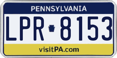 PA license plate LPR8153