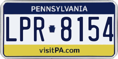 PA license plate LPR8154