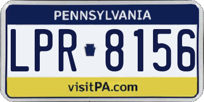 PA license plate LPR8156