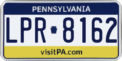 PA license plate LPR8162