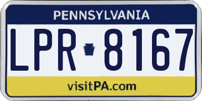 PA license plate LPR8167