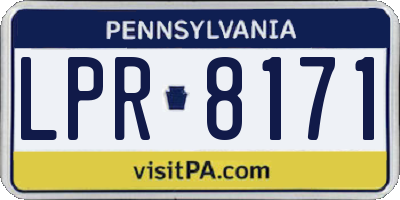 PA license plate LPR8171